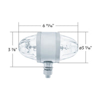 Chrome Double Face Housing With 2 Watermelon Glass Lens (Dark Amber or Clear Lens)