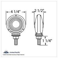 Double Face Turn Signal Light With Visor or Upside Down Visor (Amber LEDs/Red Lens)