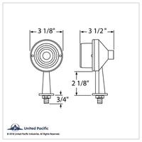 2-1/8" or 1-1/8" Arm Crystal Watermelon Honda Light With Single or Double Contact (Amber Lens)