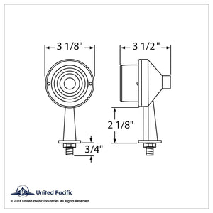 2-1/8" or 1-1/8" Arm Crystal Watermelon Honda Light With Single or Double Contact (Amber Lens)