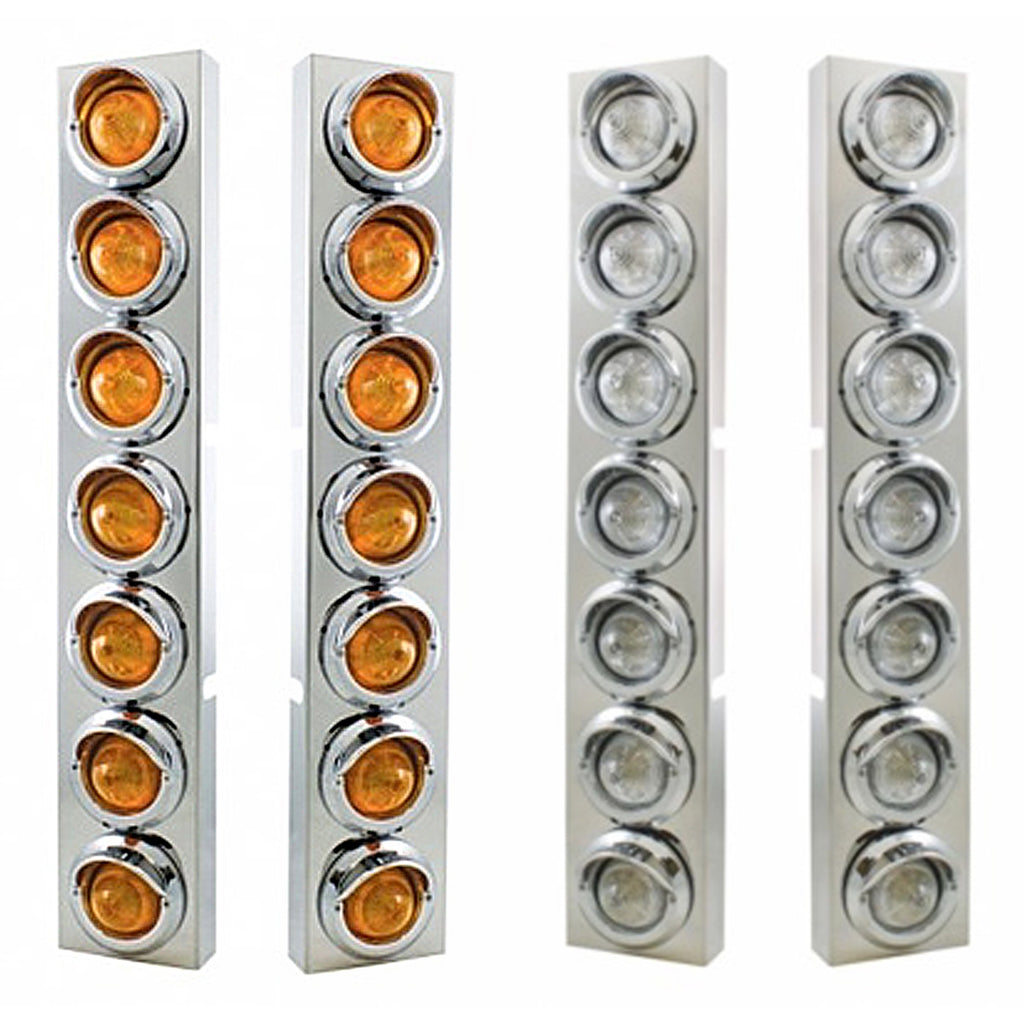 Stainless Steel Front Air Cleaner Bracket w 14 X 9 Amber LED 2