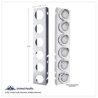 Stainless Steel Front Air Cleaner Bracket With 12 X 9 LED 2" Reflector Lights & Bezels For Peterbilt - Amber LED (Amber or Clear Lens)