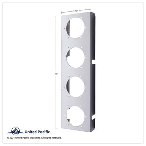 Stainless Steel Front Air Cleaner Bracket With 8 X 9 LED 2" Beehive Lights & Bezels For Peterbilt - Amber LEDs (Amber or Clear Lens)