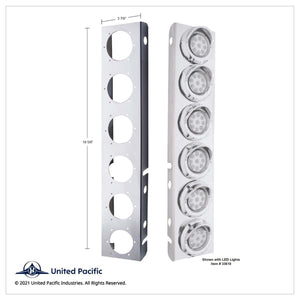 Stainless Steel Front Air Cleaner Bracket With 12 X 9 LED 2" Reflector Lights For Peterbilt - Amber LEDs (Amber or Clear Lens)