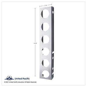 Stainless Steel Front Air Cleaner Bracket With 12 X 9 LED 2" Beehive Lights For Peterbilt - Amber LEDs (Amber or Clear Lens)