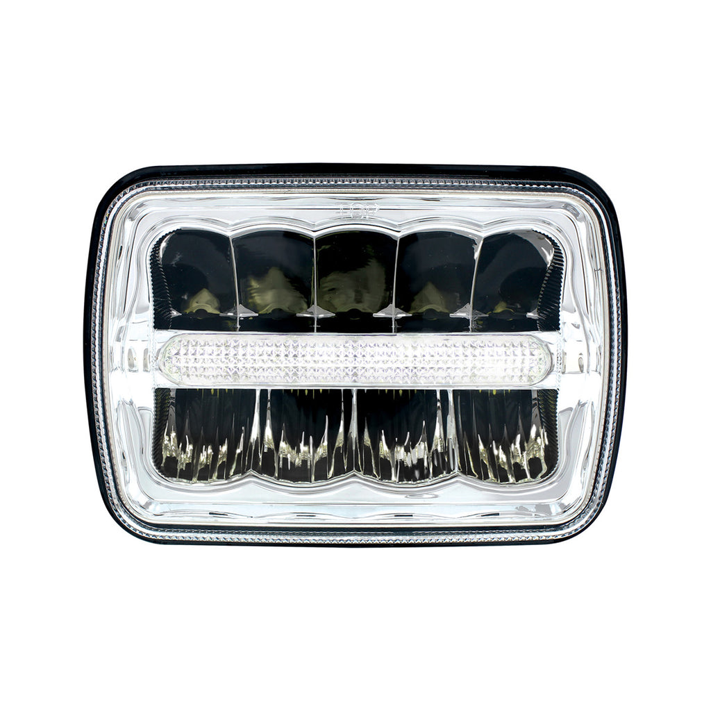 ULTRALIT - 9 High Power LED 4"x 6" or 5"x 7`" Rectangular Light With White Position Light Bar