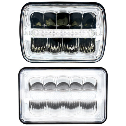 ULTRALIT - 9 High Power LED 4"x 6" or 5"x 7`" Rectangular Light With White Position Light Bar