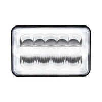 ULTRALIT - 9 High Power LED 4"x 6" or 5"x 7`" Rectangular Light With White Position Light Bar