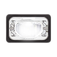 ULTRALIT - Heated 4" X 6" LED Headlight With Glass Lens & Aluminum Housing - High or Low Beam (Chrome or Black)