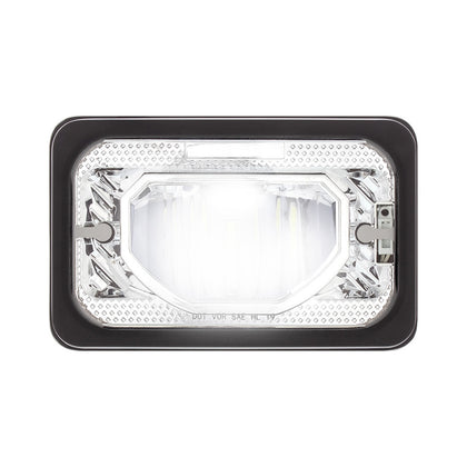 ULTRALIT - Heated 4" X 6" LED Headlight With Glass Lens & Aluminum Housing - High or Low Beam (Chrome or Black)