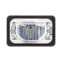 ULTRALIT - Heated 4" X 6" LED Headlight With Glass Lens & Aluminum Housing - High or Low Beam (Chrome or Black)