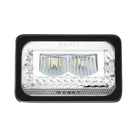 ULTRALIT - Heated 4" X 6" LED Headlight With Glass Lens & Aluminum Housing - High or Low Beam (Chrome or Black)