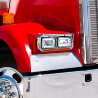 ULTRALIT - Heated 4" X 6" LED Headlight With Glass Lens & Aluminum Housing - High or Low Beam (Chrome or Black)