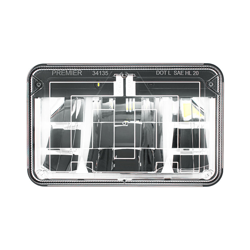 ULTRALIT - Heated 4" X 6" LED Headlight With Polycarbonate Lens & Housing (Low or High Beam)