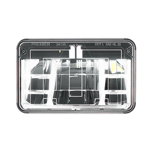 ULTRALIT - Heated 4" X 6" LED Headlight With Polycarbonate Lens & Housing (Low or High Beam)