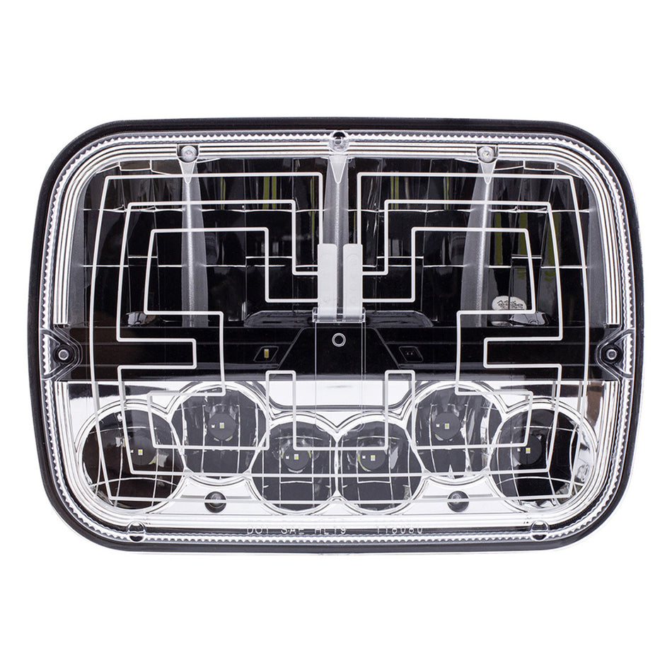 United Pacific - ULTRALIT - Heated 5" X 7" LED Headlight With Polycarbonate Lens & Housing