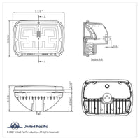 United Pacific - ULTRALIT - Heated 5" X 7" LED Headlight With Polycarbonate Lens & Housing