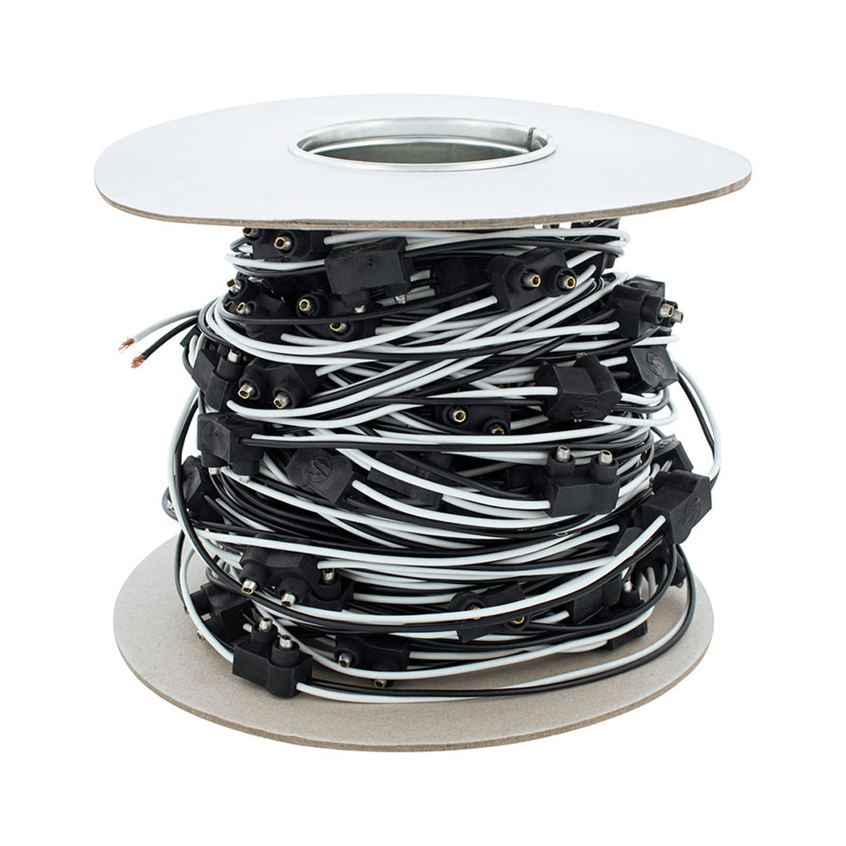 100 Count 2-Prong Male Bullet Plugs 16G Wire Harness Roll - 100' w/ 12" Lead Between Plugs (Sold by the Plug or the Roll)
