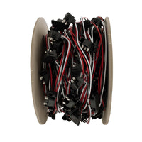 100 Count 3-Prong Male Right Angle Bullet Plugs Wire Harness Roll w/ 12" Lead Between Plugs