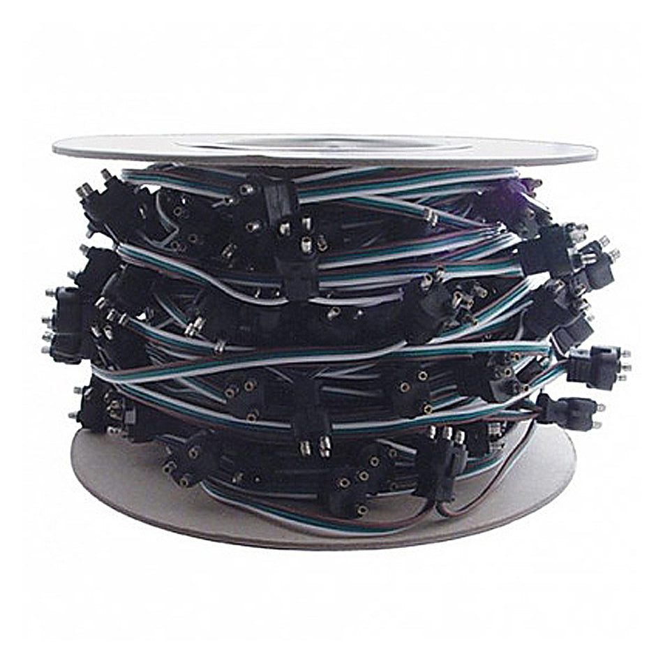 100 Count 3-Prong Male Bullet Plugs Wire Harness Roll w/ 12" Lead Between Plugs