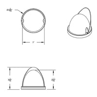 9 LED Dual Function GloLight Watermelon Flush Mount Kit With Visor - Red LED (Red or Clear Lens)