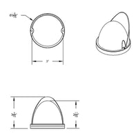 9 LED Dual Function GloLight Watermelon Flush Mount Kit With Visor - Red LED (Red or Clear Lens)