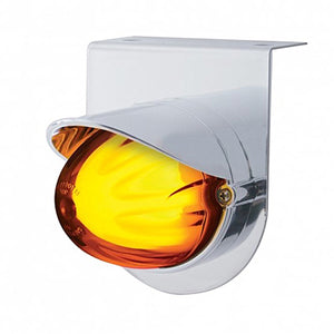 Stainless Light Bracket With 9 LED Dual Function Watermelon GloLight & Visor - Amber LEDs (Amber or Clear Lens)
