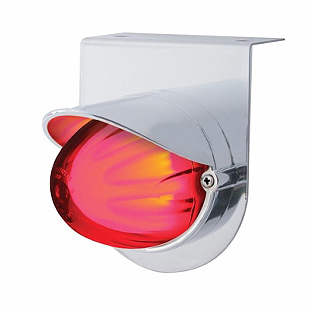 Stainless Light Bracket With 9 LED Dual Function Watermelon GloLight & Visor - Red LEDs (Red or Clear Lens)