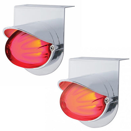 Stainless Light Bracket With 9 LED Dual Function Watermelon GloLight & Visor - Red LEDs (Red or Clear Lens)