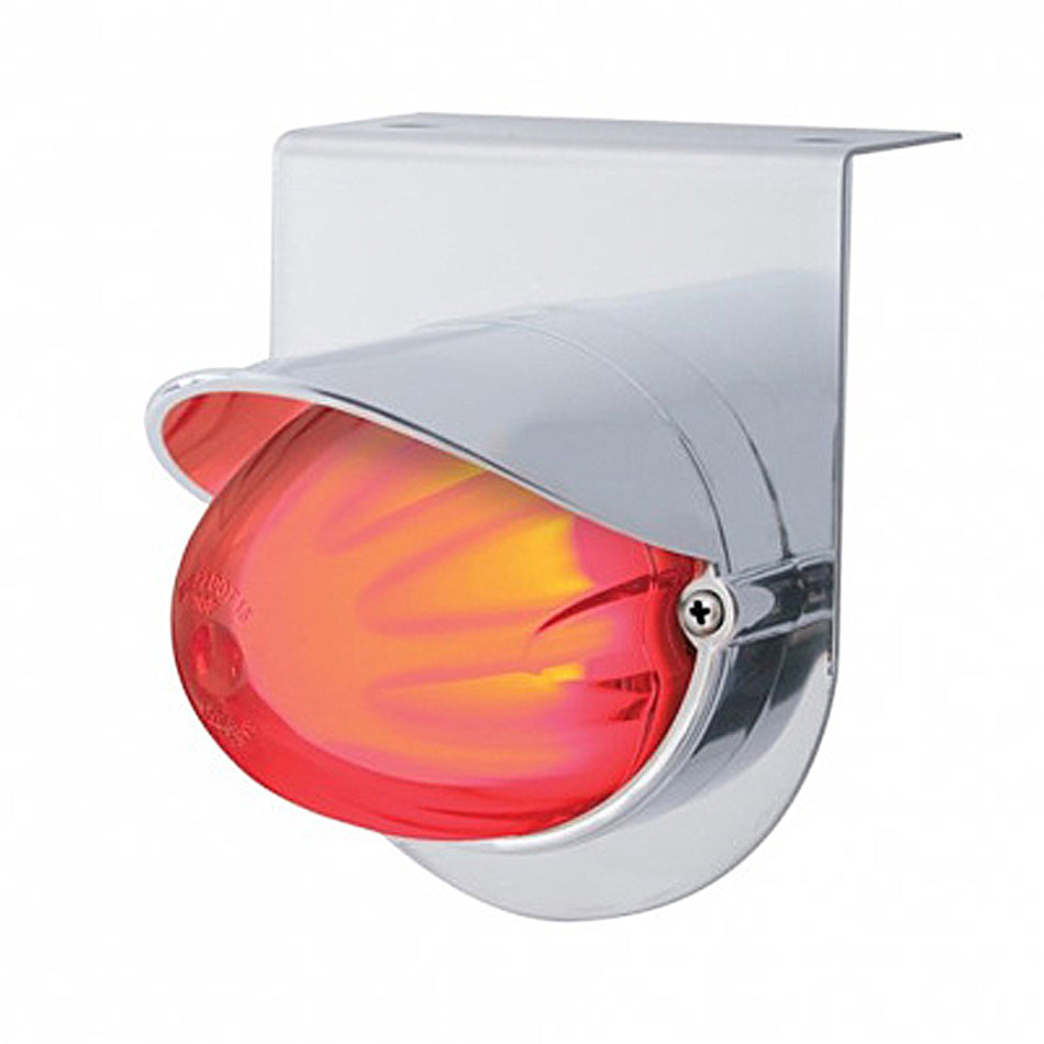 Stainless Light Bracket With 9 LED Dual Function Watermelon GloLight & Visor - Red LEDs (Red or Clear Lens)