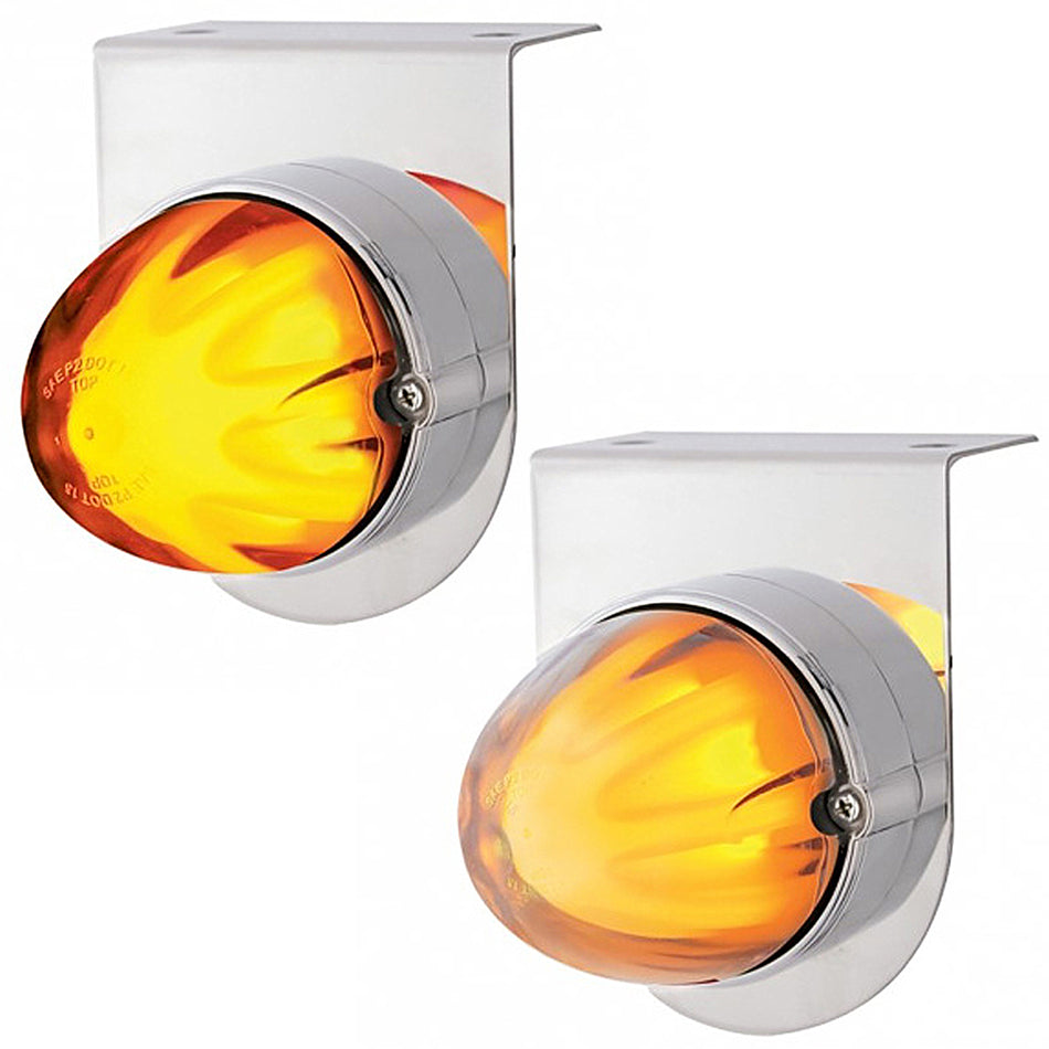 Stainless Light Bracket With 9 LED Dual Function Watermelon GloLight - Amber LEDs (Amber or Clear Lens)