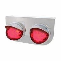 Stainless Steel Light Bracket With 2 X 9 LED Dual Function Watermelon GloLight & Visors - Red LEDs (Red or Clear Lens)