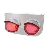 Stainless Steel Light Bracket With 2 X 9 LED Dual Function Watermelon GloLight & Visors - Red LEDs (Red or Clear Lens)