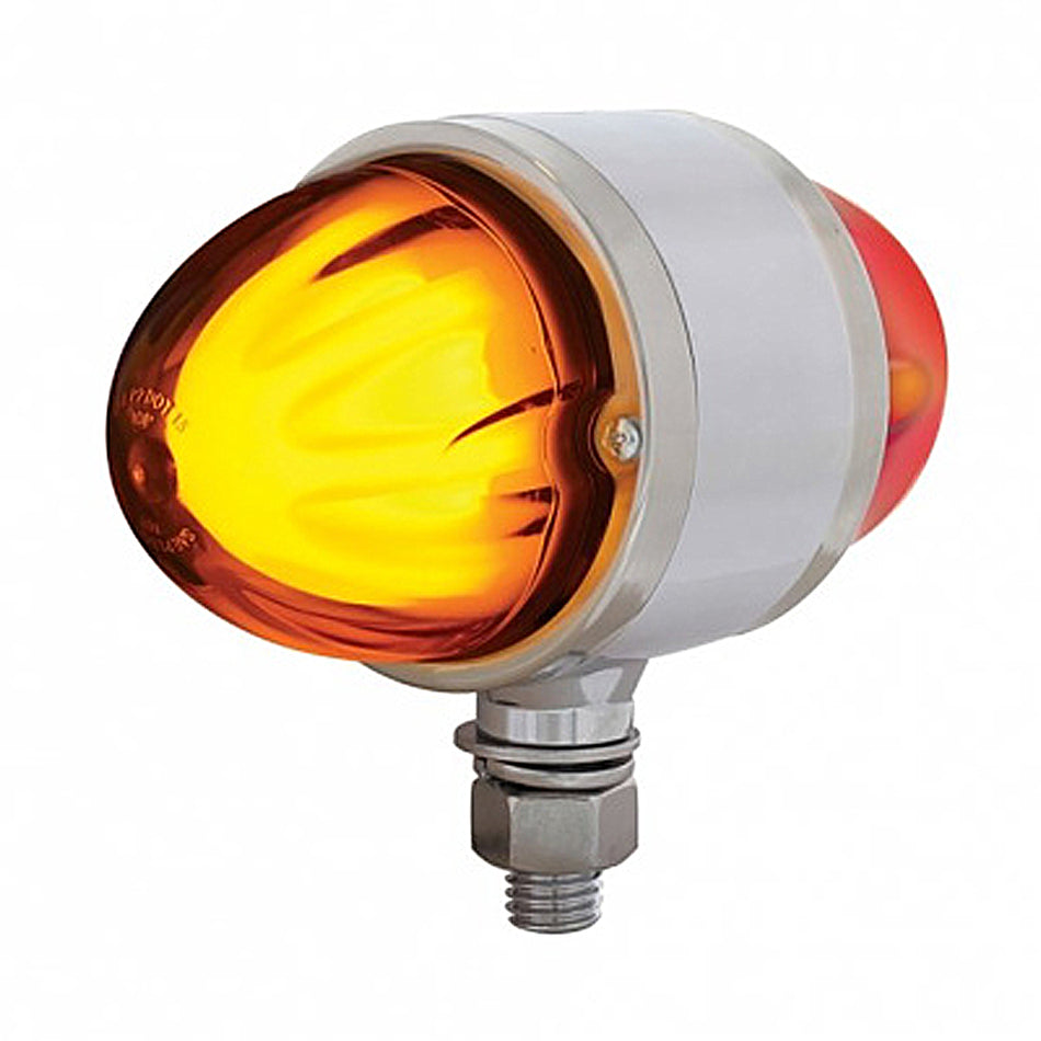 18 LEDs Dual Function GloLight Double Face Light - Amber & Red LEDs (Amber/Red or Clear Lens)