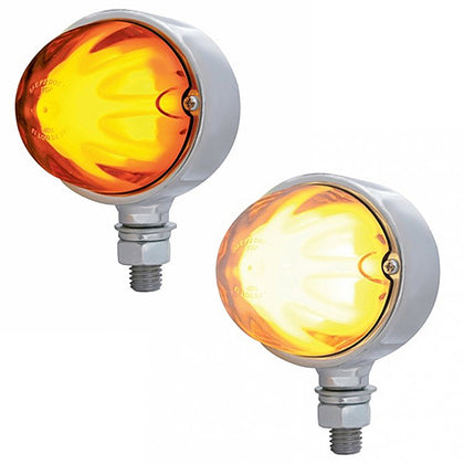 United Pacific - 9 LED Dual Function GloLight Single Face Light - Amber LEDs (Amber or Clear Lens)