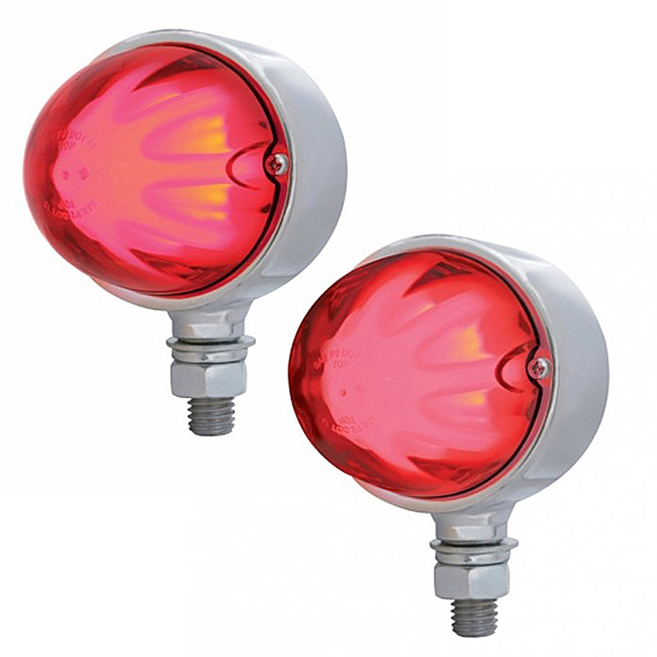 9 LED Dual Function GloLight Single Face Light - Red LEDs (Red or Clear Lens)