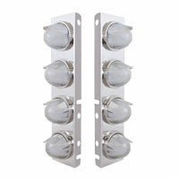 Stainless Steel Front Air Cleaner Bracket With 8 X 9 LED Watermelon GloLight For Peterbilt Bezel or Visor - Amber LEDs (Amber or Clear Lens)