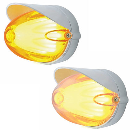 9 LED Dual Function GloLight Watermelon Grakon 1000 Flush Mount Kit With Visor - Amber LEDs (Amber or Clear Lens)