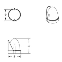 9 LED Dual Function GloLight Watermelon Grakon 1000 Flush Mount Kit With Visor - Amber LEDs (Amber or Clear Lens)