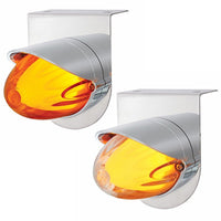 Stainless Steel Bracket w/ 9 LED Dual Function GloLight Watermelon Grakon 1000 Light & Visor - Amber LEDs (Amber or Clear Lens)