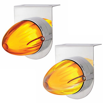 Stainless Steel Bracket With 9 LED Dual Function Watermelon GloLight - Amber LEDs (Amber or Clear Lens)