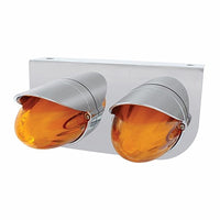 Stainless Steel Bracket With Two 9 LED Dual Function GloLight Watermelon Grakon 1000 Lights & Visors - Amber LEDs (Amber or Clear Lens)