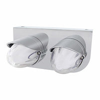 Stainless Steel Bracket With Two 9 LED Dual Function GloLight Watermelon Grakon 1000 Lights & Visors - Amber LEDs (Amber or Clear Lens)