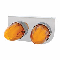 Stainless Light Bracket With 2 X 9 LED Dual Function Watermelon GloLight - Amber LEDs (Amber or Clear Lens)