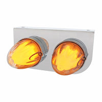 Stainless Light Bracket With 2 X 9 LED Dual Function Watermelon GloLight - Amber LEDs (Amber or Clear Lens)