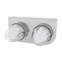 Stainless Light Bracket With 2 X 9 LED Dual Function Watermelon GloLight - Amber LEDs (Amber or Clear Lens)