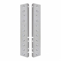 Stainless Steel Front Air Cleaner Bracket w/ 22 X 3 LED Dual Function 3/4" Mini Lights w Stainless Bezels for Peterbilt - Amber LEDs (Amber or Clear Lens)