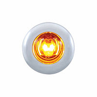 Stainless Steel Front Air Cleaner Bracket w/ 26 X 2 LED 3/4" Mini Lights & Bezels For Peterbilt - Amber LEDs (Amber or Clear Lens)