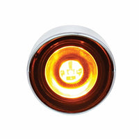 Stainless Steel Front Air Cleaner Bracket w/ 26 X 3 LED 3/4" Mini Lights & Visors For Peterbilt - Amber LEDs (Amber or Clear Lens)