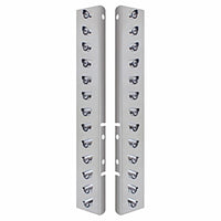 Stainless Steel Front Air Cleaner Bracket w/ 26 X 3 LED 3/4" Mini Lights & Visors For Peterbilt - Amber LEDs (Amber or Clear Lens)